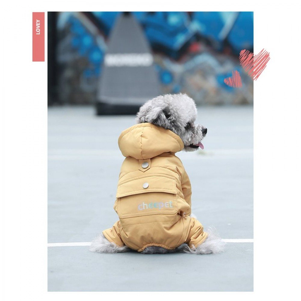 Зимовий комбінезон для собак Cheepet "Кишеня" жовтий — Фото 1