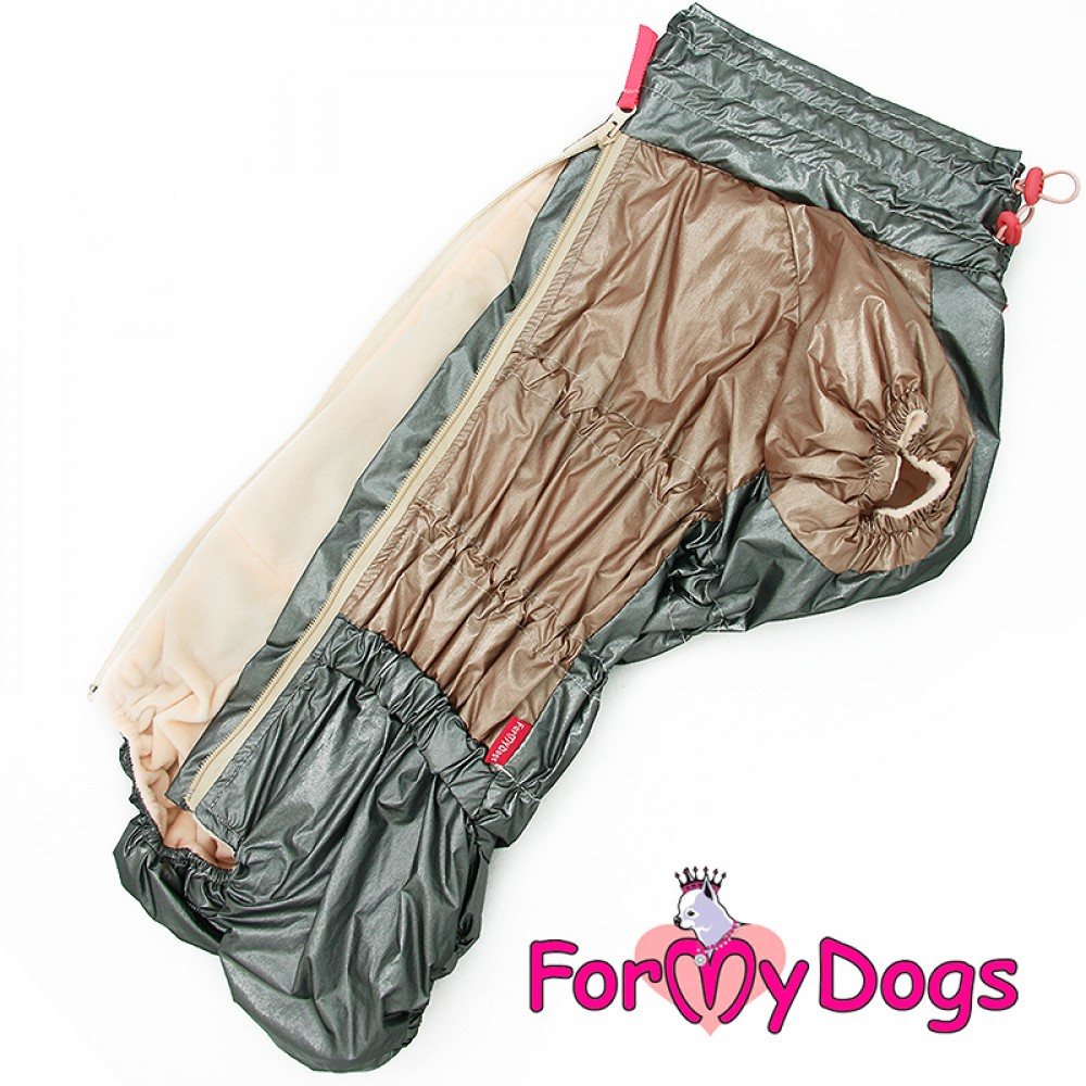 Зимовий комбінезон для собак For My Dogs "CREAMY" породи Такси та Вельш Корги, сірий — Фото 3