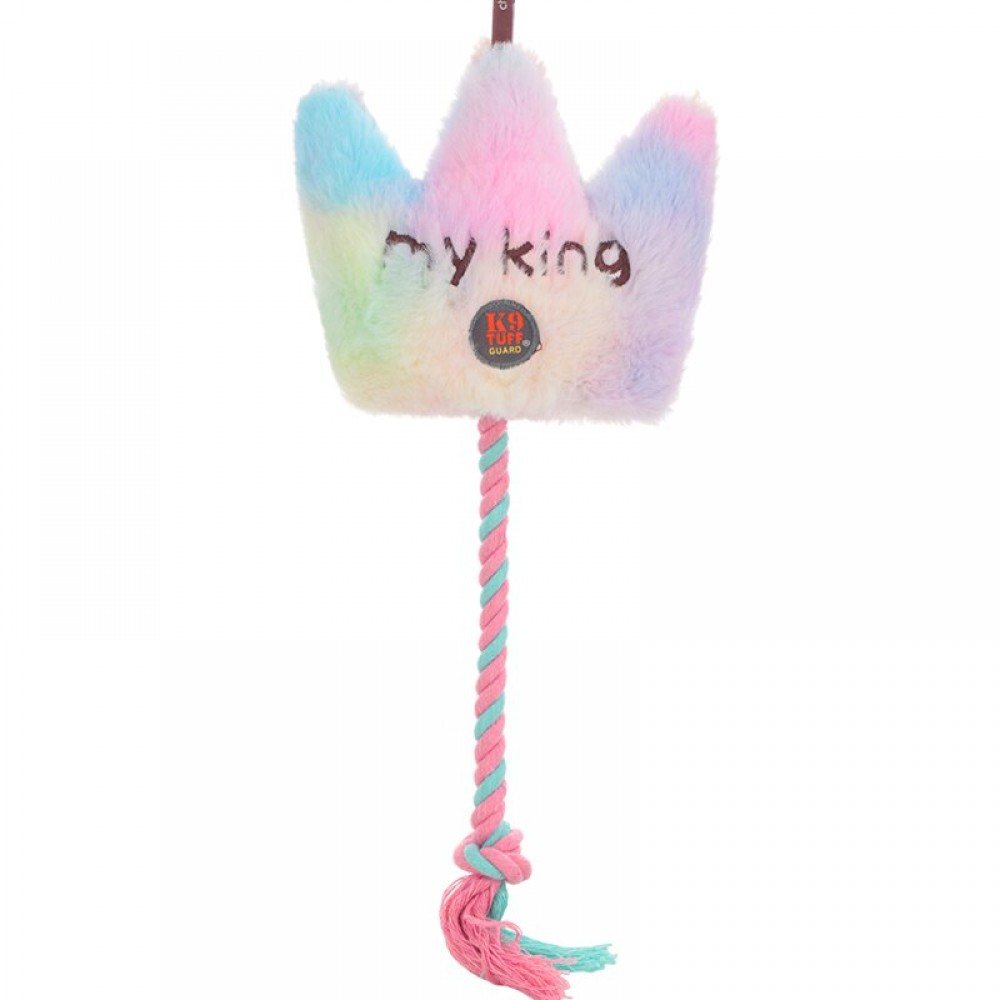 Іграшка для собак Charming Toy DREAM CROWN Корона плюшева з пищалкою та канатом 17*40cm — Фото 1