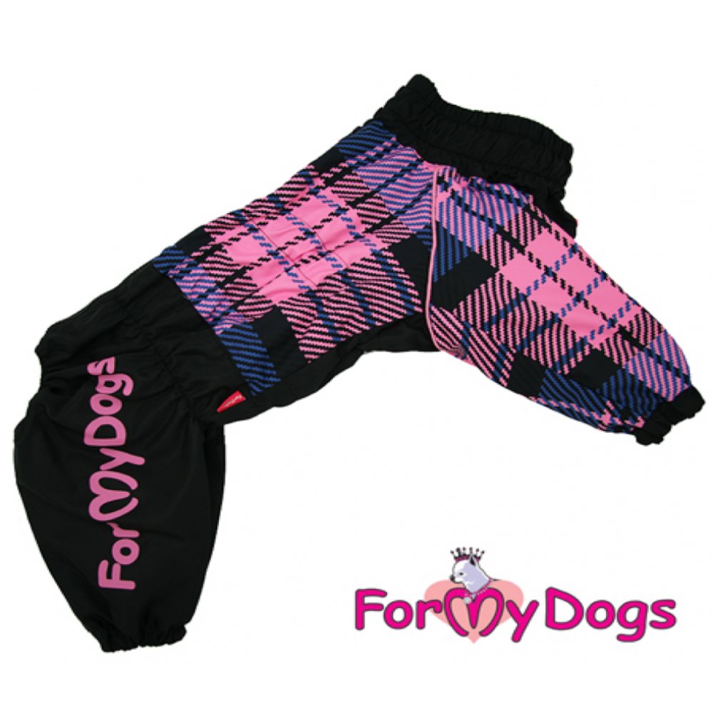 Дощовик для великих собак For My Dogs "Рожева клітина" чорний — Фото 2