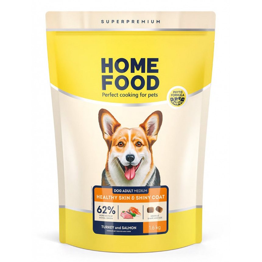 Корм для собак середніх порід Home Food з індичкою та лососем — Фото 1