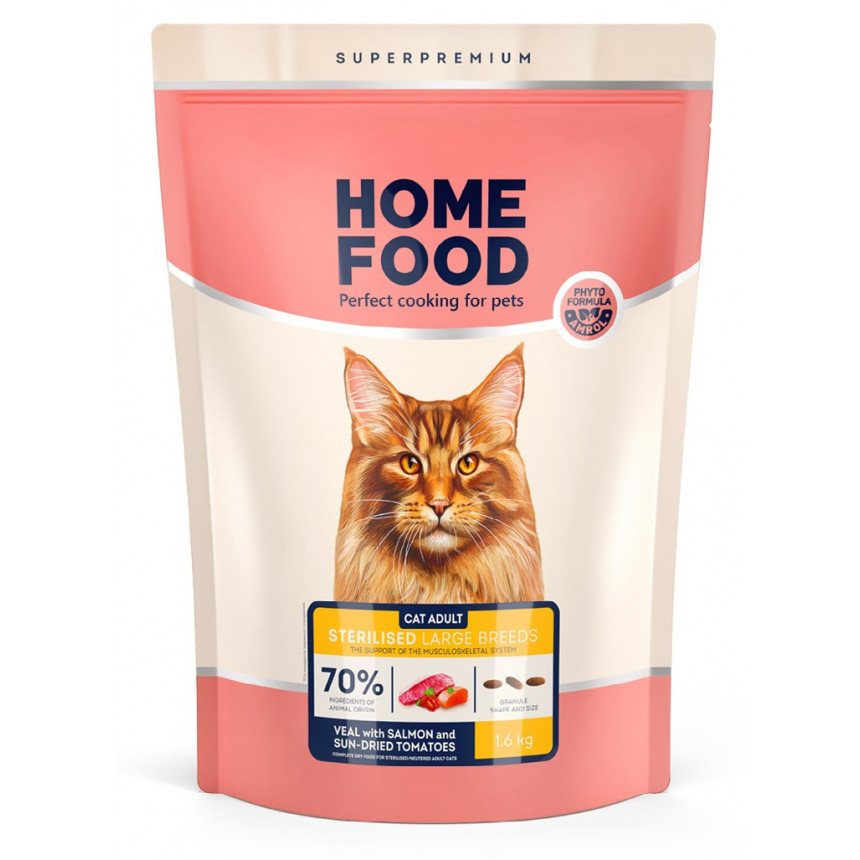 Корм для котів великих порід Home Food з телятиною, лососем та в'яленими томатами — Фото 5