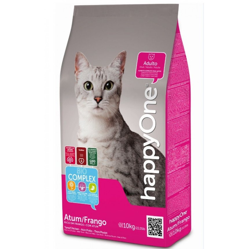 Сухий корм happyOne Cat Tuna & Chicken для дорослих котів з тунцем та куркою — Фото 1