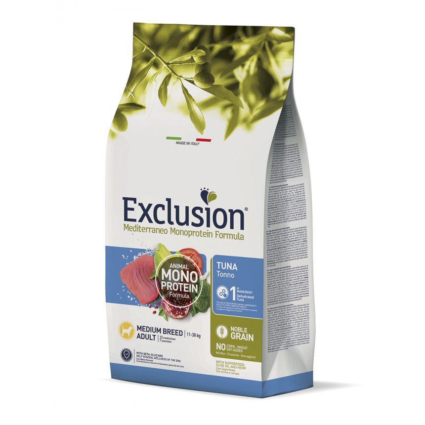 Exclusion Adult Tuna Medium Breed корм для дорослих собак середніх порід із тунцем — Фото 1