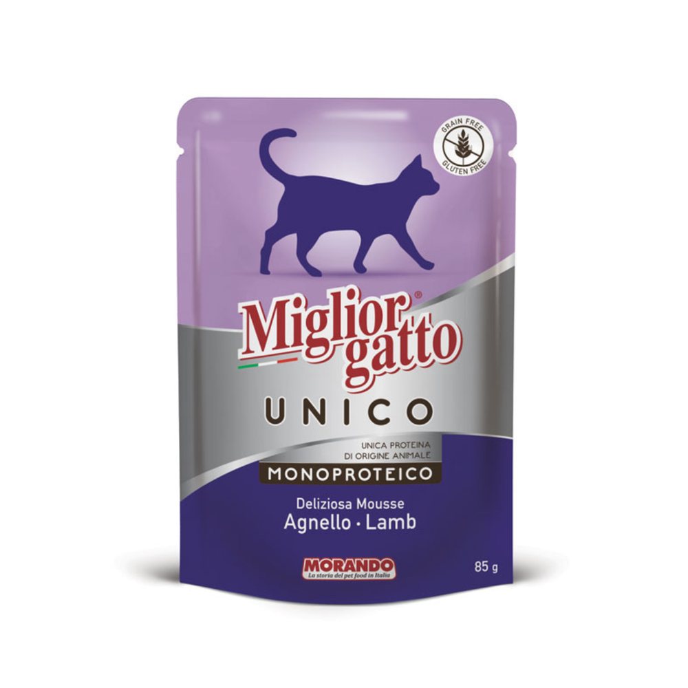 Вологий корм для котів Morando Migliorgatto UNICO мус з ягняти — Фото 1
