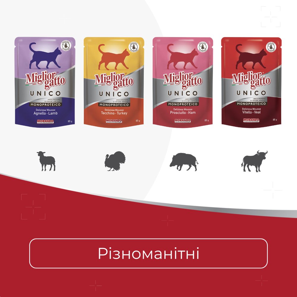 Вологий корм для котів Morando Migliorgatto UNICO мус з індички — Фото 3