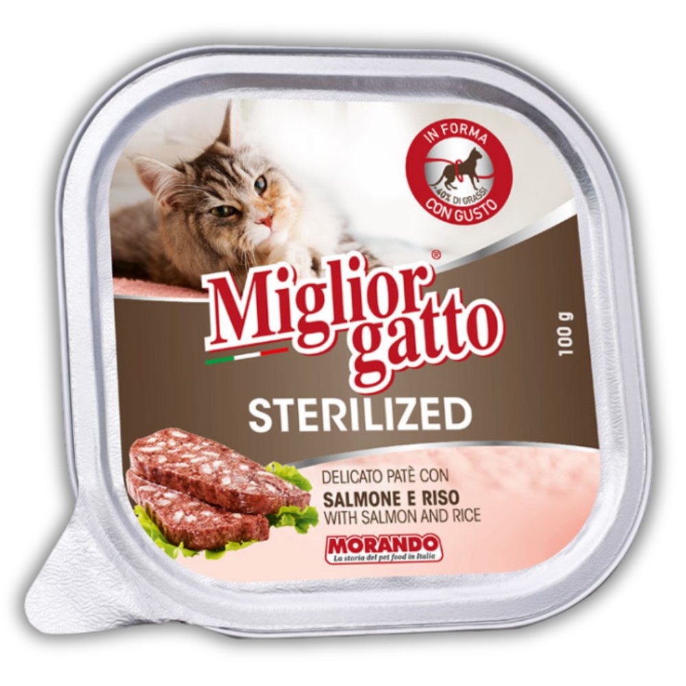 Консерви для стерилізованих котів Morando Migliorgatto Sterilized з лососем та рисом — Фото 1