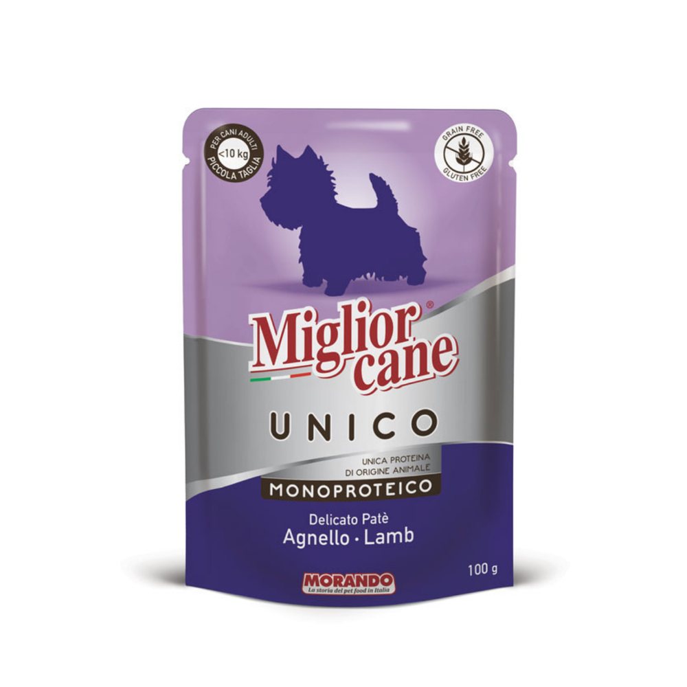 Вологий корм для собак Morando Migliorcane UNICO паштет з ягняти — Фото 1