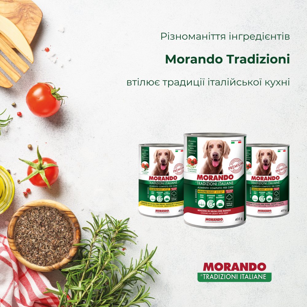 Консерви для собак Morando Tradizioni шматочки в соусі з куркою, стручковою квасолею та томатами — Фото 2