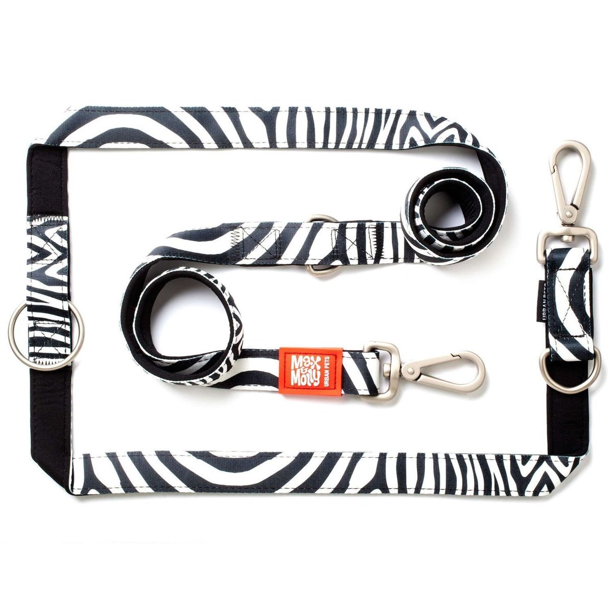 Повідець багатофункціональний Max & Molly Multi Function Leash Zebra, розмір M — Фото 1