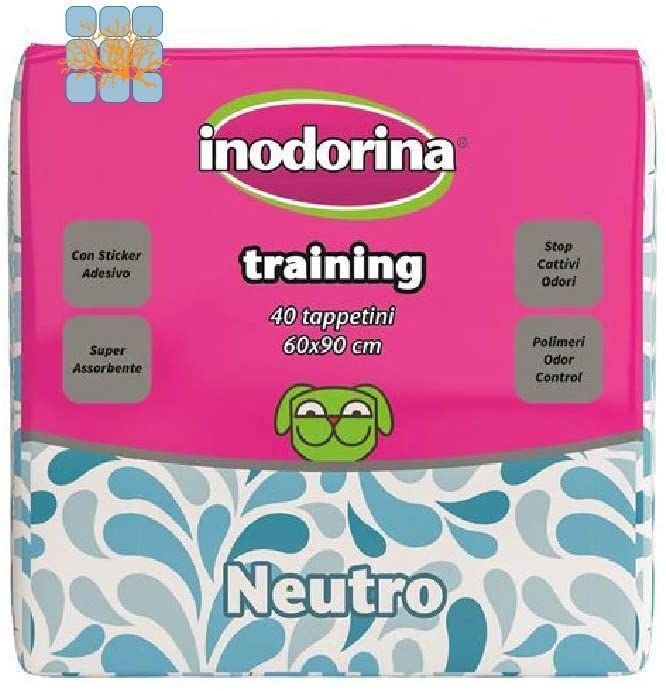 Пелюшки з нейтральним ароматом, 60х60 см, 40 шт Inodorina Training Pads Neutro — Фото 1
