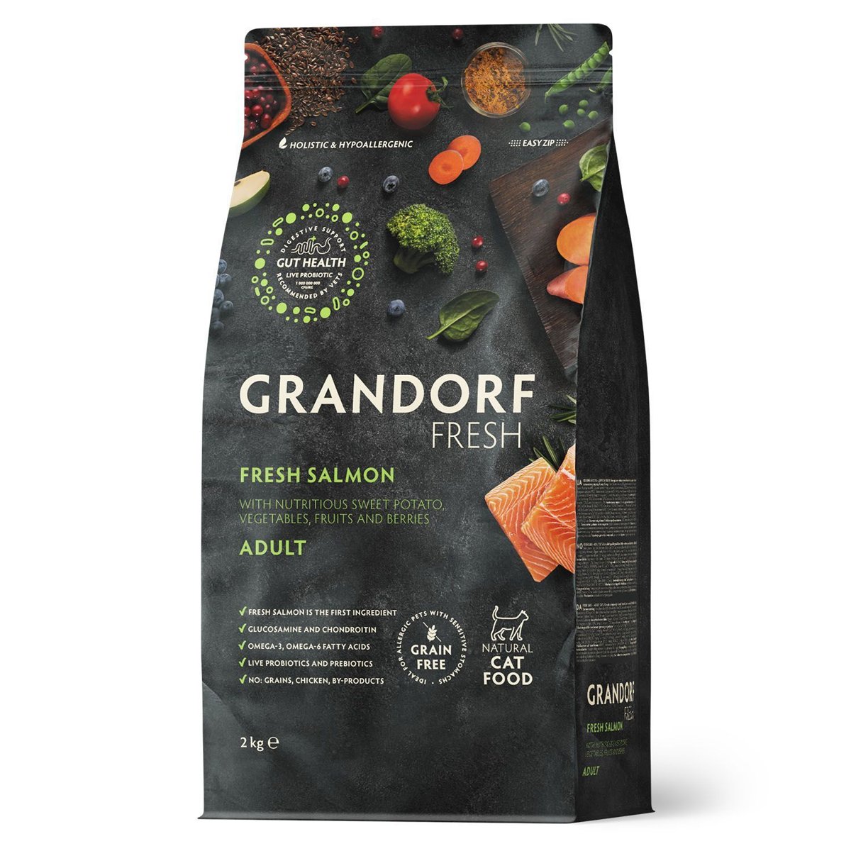 Сухий корм Grandorf Fresh лосось та батат для дорослих котів — Фото 1