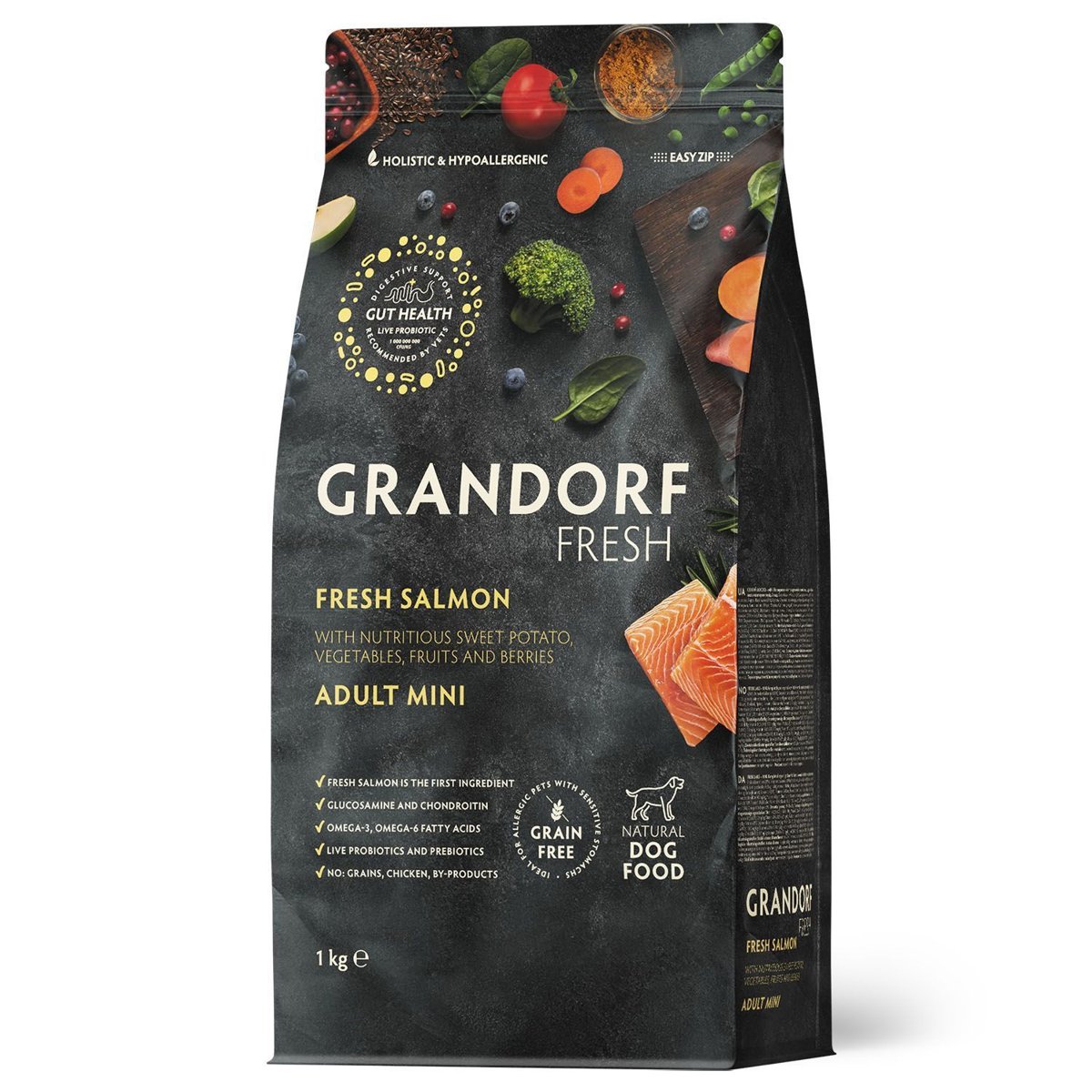 Сухий корм Grandorf Fresh лосось та батат для дорослих собак малих порід, 1 кг — Фото 1